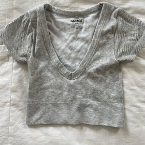 garage gray crop top